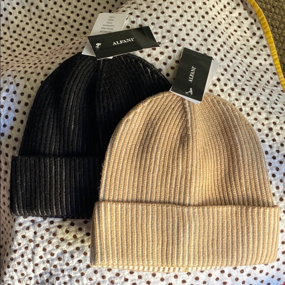 Alfani Ribbed Beanie in Black OR Tan - CHOOSE COLOR